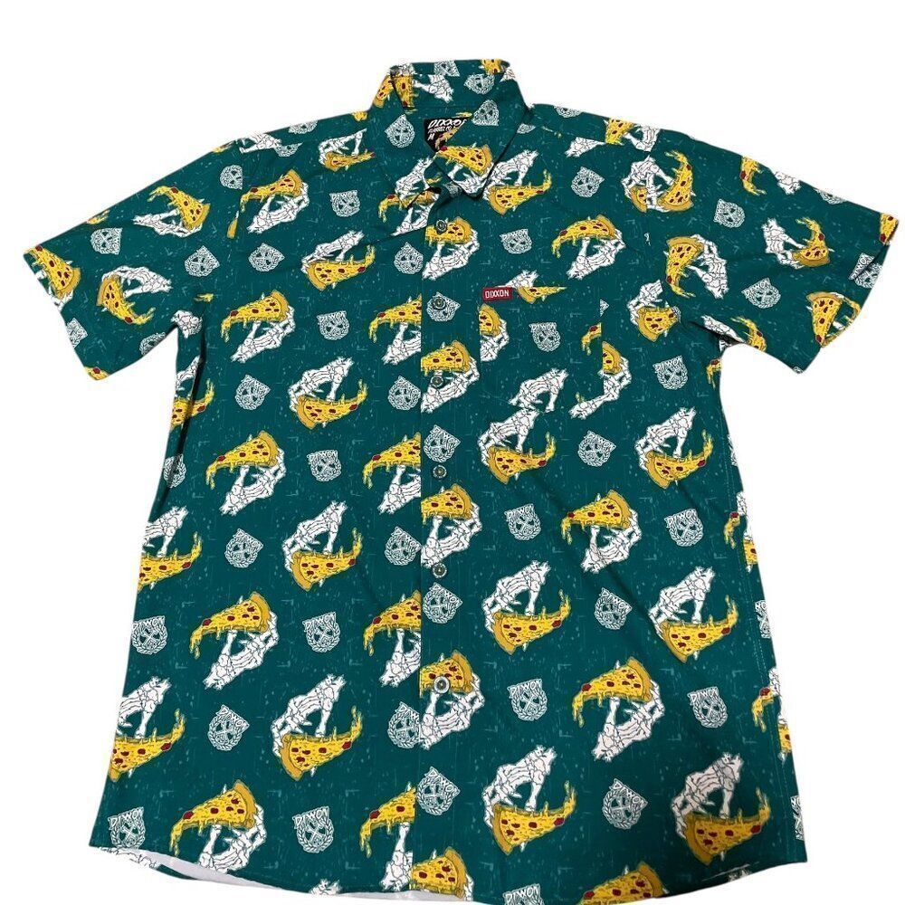 Dixxon Flannel Company Party Shirt The Slice Pizza Men's Sz Med